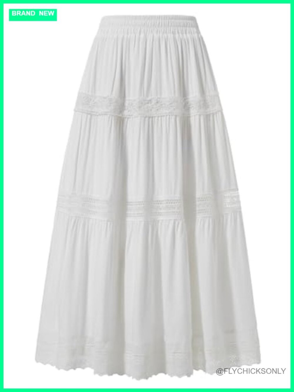 YESSA Renaissance Lace Tiered Maxi Skirt Pockets High Waisted Boho